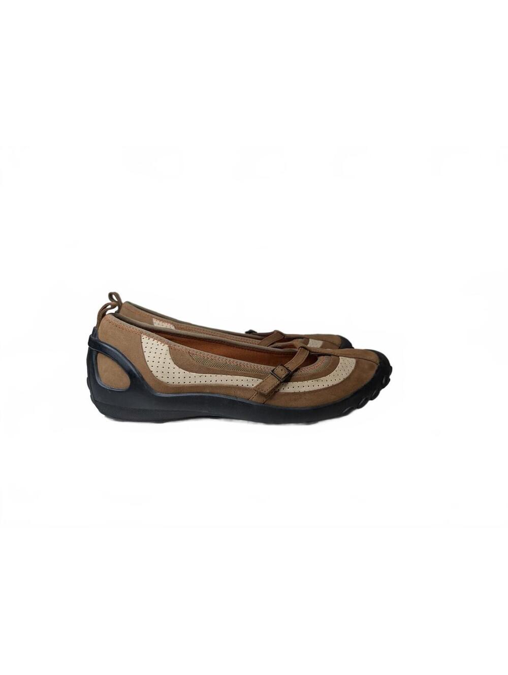 Privo by Clarks Women's Brown and Tan Leather T-Strap Driving Moccasins Size 9.5